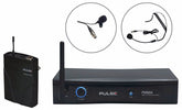 PULSE PWM24-LAV-HSM 2,4 GHz kabelloses Gürteltaschen-Mikrofonsystem mit Headset + Lavalier (Krawattenklammer)